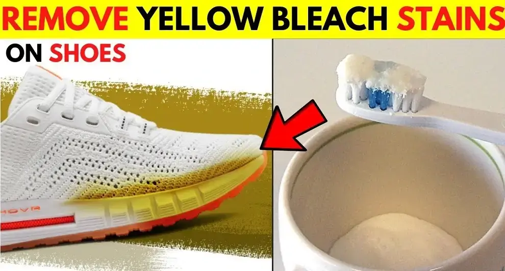 Using-Bleach-to-remove-yellow-stains-from-white-shoes